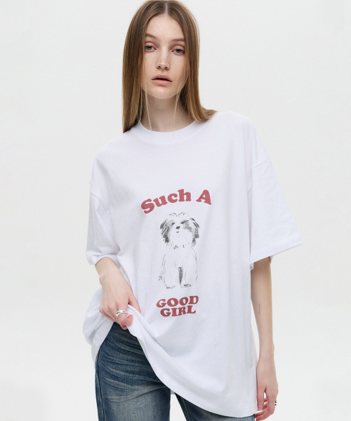 DNSR WOMEN(ディーエヌエスアールウーマン)の「オーバーサイズパピーTシャツホワイト(Tシャツ/カットソー・レディース・その他・OS)」の2枚目の写真