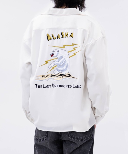 JOHN'S CLOSET(ジョンズクローゼット)の「【a】ボックスシルエット ストレッチ オープンカラースカシャツ 虎/ALASKA(シャツ/ブラウス・メンズ・ブラック系1/ホワイト系1/ホワイト系2/ブラック系2・MEDIUM/LARGE)」の3枚目の写真