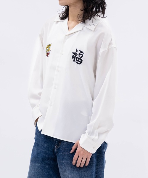 JOHN'S CLOSET(ジョンズクローゼット)の「【a】ボックスシルエット ストレッチ オープンカラースカシャツ 虎/ALASKA(シャツ/ブラウス・メンズ・ブラック系1/ホワイト系1/ホワイト系2/ブラック系2・MEDIUM/LARGE)」の6枚目の写真