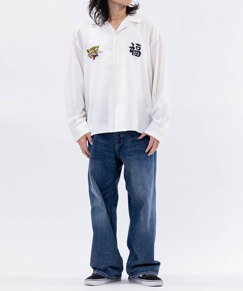 JOHN'S CLOSET(ジョンズクローゼット)の「【a】ボックスシルエット ストレッチ オープンカラースカシャツ 虎/ALASKA(シャツ/ブラウス・メンズ・ブラック系1/ホワイト系1/ホワイト系2/ブラック系2・MEDIUM/LARGE)」の8枚目の写真