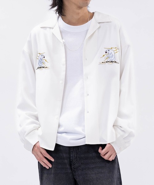 JOHN'S CLOSET(ジョンズクローゼット)の「【a】ボックスシルエット ストレッチ オープンカラースカシャツ 虎/ALASKA(シャツ/ブラウス・メンズ・ブラック系1/ホワイト系1/ホワイト系2/ブラック系2・MEDIUM/LARGE)」の11枚目の写真