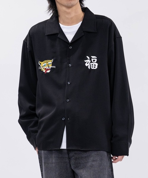 JOHN'S CLOSET(ジョンズクローゼット)の「【a】ボックスシルエット ストレッチ オープンカラースカシャツ 虎/ALASKA(シャツ/ブラウス・メンズ・ブラック系1/ホワイト系1/ホワイト系2/ブラック系2・MEDIUM/LARGE)」の17枚目の写真