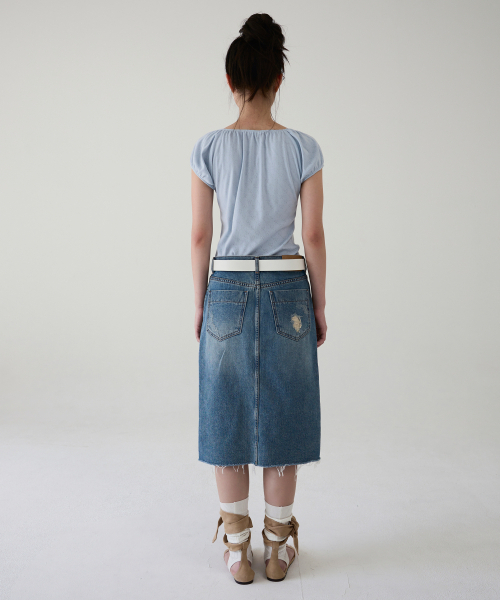 AOPT（アオプト）の「TWO-WAY ROSE SHIRRING TOP - SKY BLUE（Tシャツ/カットソー・レディース・その他・SMALL/MEDIUM）」の5枚目の写真