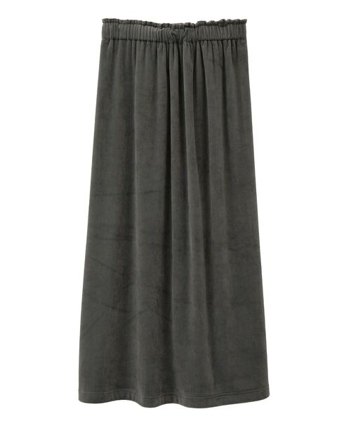 Green　Parks（グリーンパークス）の「ぽかぽか裏起毛ベロアIラインスカート（スカート・レディース・アイボリー/イエロー/ブラック/チャコールグレー・FREE）」の14枚目の写真