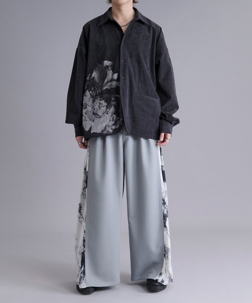 Ellno Loset(エルノロゼット)の「フラワープリントコーデュロイシャツ(シャツ/ブラウス・メンズ・グレー系/チャコール・MEDIUM/SMALL/LARGE)」の8枚目の写真