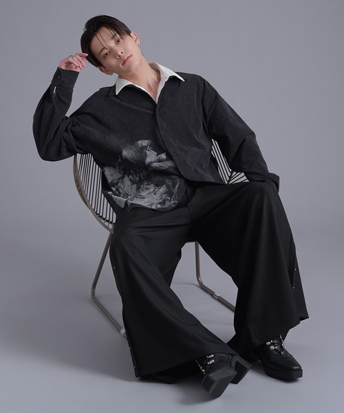 Ellno Loset(エルノロゼット)の「フラワープリントコーデュロイシャツ(シャツ/ブラウス・メンズ・グレー系/チャコール・MEDIUM/SMALL/LARGE)」の14枚目の写真