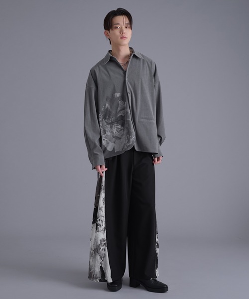 Ellno Loset(エルノロゼット)の「フラワープリントコーデュロイシャツ(シャツ/ブラウス・メンズ・グレー系/チャコール・MEDIUM/SMALL/LARGE)」の6枚目の写真