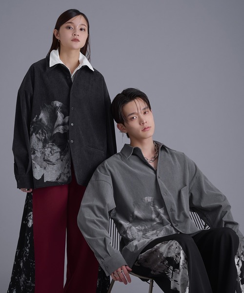 Ellno Loset(エルノロゼット)の「フラワープリントコーデュロイシャツ(シャツ/ブラウス・メンズ・グレー系/チャコール・MEDIUM/SMALL/LARGE)」の15枚目の写真