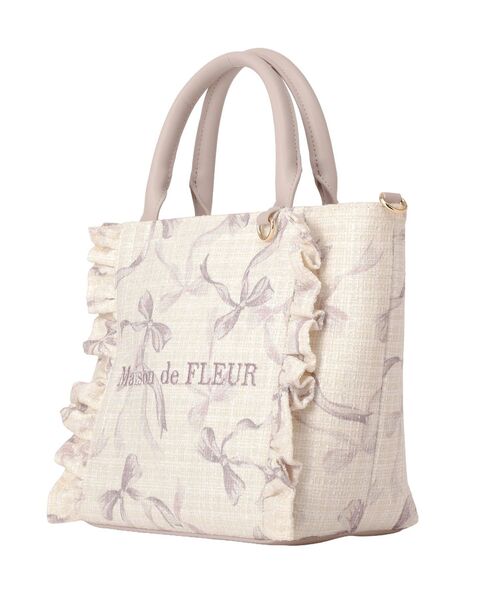 ツイードリボンプリント2WayバッグM（ハンドバッグ）｜Maison de FLEUR