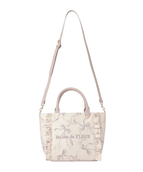 ツイードリボンプリント2WayバッグM（ハンドバッグ）｜Maison de FLEUR