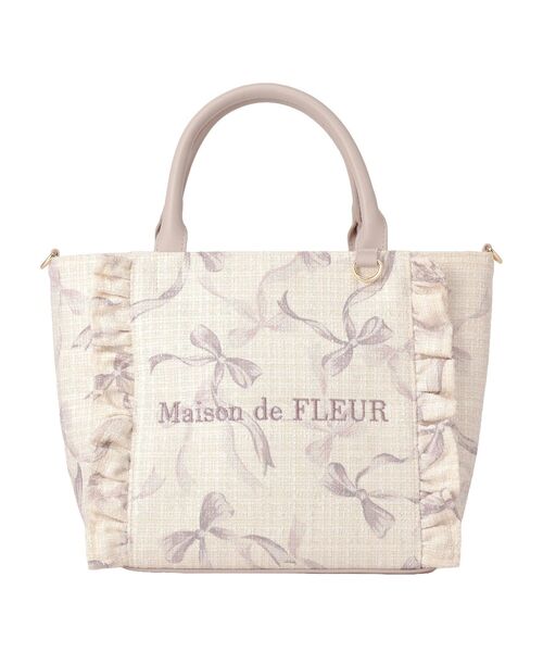 ツイードリボンプリント2WayバッグM（ハンドバッグ）｜Maison de FLEUR