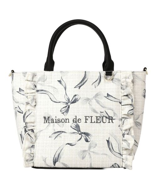 ツイードリボンプリント2WayバッグM（ハンドバッグ）｜Maison de FLEUR