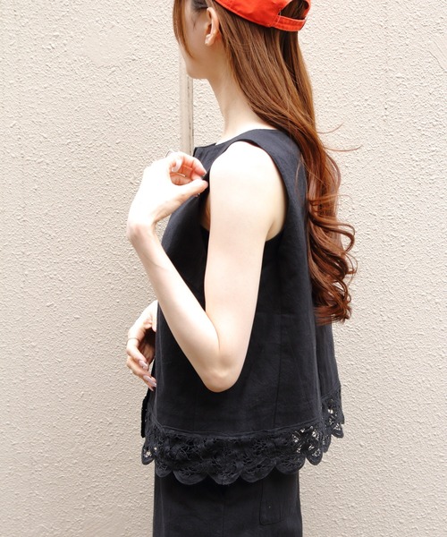 THE SHINZONE（ザ　シンゾーン）の「THE SHINZONE/シンゾーン　バテンレースジレ　BATTENBERG LACE GILET　26MMSBL03（ベスト・レディース・ブラウン/ブラック・36）」の11枚目の写真