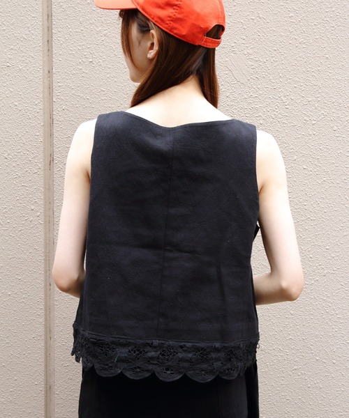 THE SHINZONE（ザ　シンゾーン）の「THE SHINZONE/シンゾーン　バテンレースジレ　BATTENBERG LACE GILET　26MMSBL03（ベスト・レディース・ブラウン/ブラック・36）」の12枚目の写真