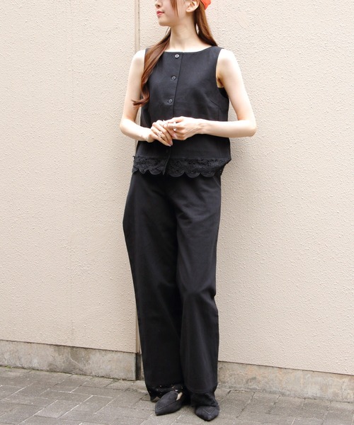 THE SHINZONE（ザ　シンゾーン）の「THE SHINZONE/シンゾーン　バテンレースジレ　BATTENBERG LACE GILET　26MMSBL03（ベスト・レディース・ブラウン/ブラック・36）」の13枚目の写真
