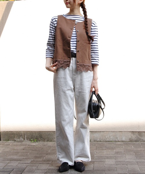 THE SHINZONE（ザ　シンゾーン）の「THE SHINZONE/シンゾーン　バテンレースジレ　BATTENBERG LACE GILET　26MMSBL03（ベスト・レディース・ブラウン/ブラック・36）」の21枚目の写真