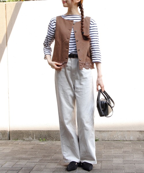 THE SHINZONE（ザ　シンゾーン）の「THE SHINZONE/シンゾーン　バテンレースジレ　BATTENBERG LACE GILET　26MMSBL03（ベスト・レディース・ブラウン/ブラック・36）」の22枚目の写真