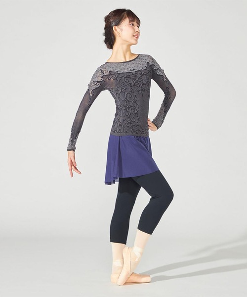 ノーソーイングニット】リバーシブルクルーネックトップ（ニット