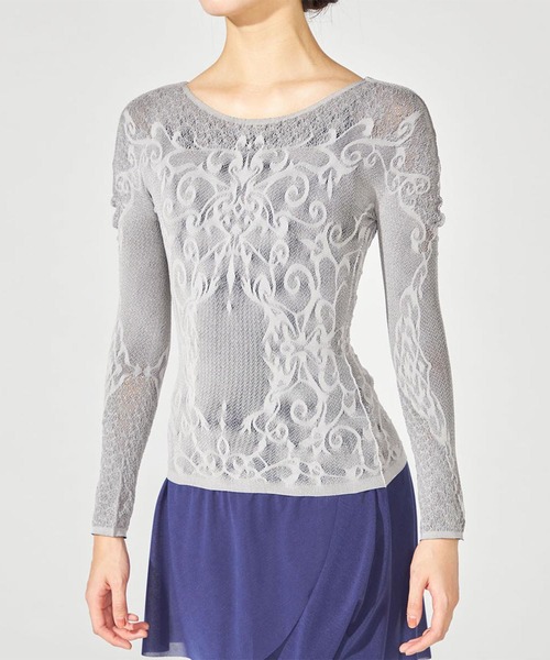 Chacott(チャコット)の「【ノーソーイングニット】リバーシブルクルーネックトップ(ニット/セーター・レディース・ピンク/グレー/ネイビー・M)」の9枚目の写真