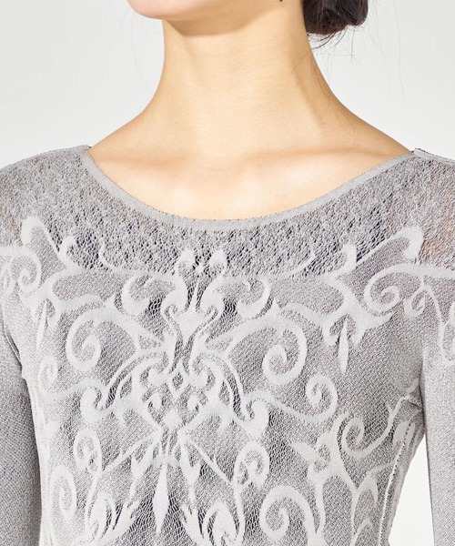 ノーソーイングニット】リバーシブルクルーネックトップ（ニット