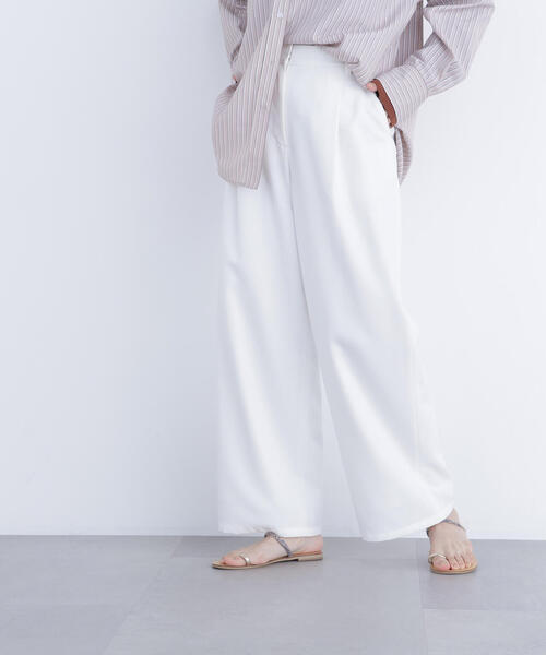 N.（N. Natural Beauty Basic）（エヌエヌナチュラルビューティーベーシック）の「ワイドツイルパンツ（スラックス・レディース・ベージュ/オフホワイト/ラベンダー・P/S/MEDIUM）」の11枚目の写真