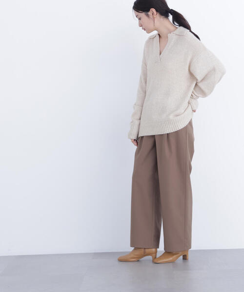 N.（N. Natural Beauty Basic）（エヌエヌナチュラルビューティーベーシック）の「ワイドツイルパンツ（スラックス・レディース・ベージュ/オフホワイト/ラベンダー・P/S/MEDIUM）」の21枚目の写真