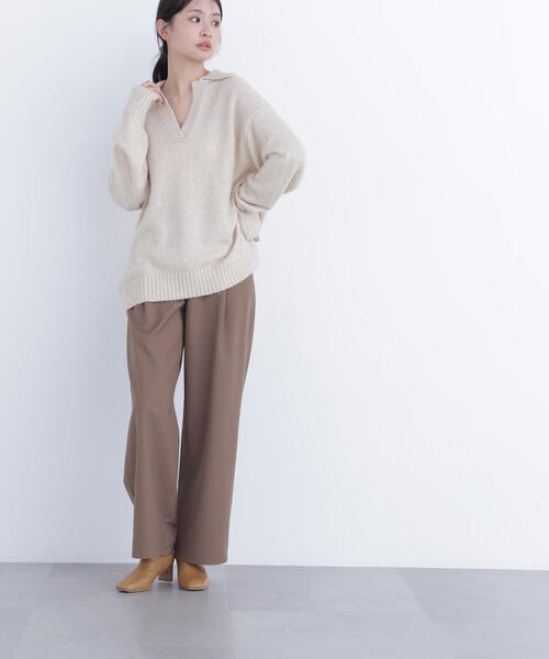 N.（N. Natural Beauty Basic）（エヌエヌナチュラルビューティーベーシック）の「ワイドツイルパンツ（スラックス・レディース・ベージュ/オフホワイト/ラベンダー・P/S/MEDIUM）」の17枚目の写真