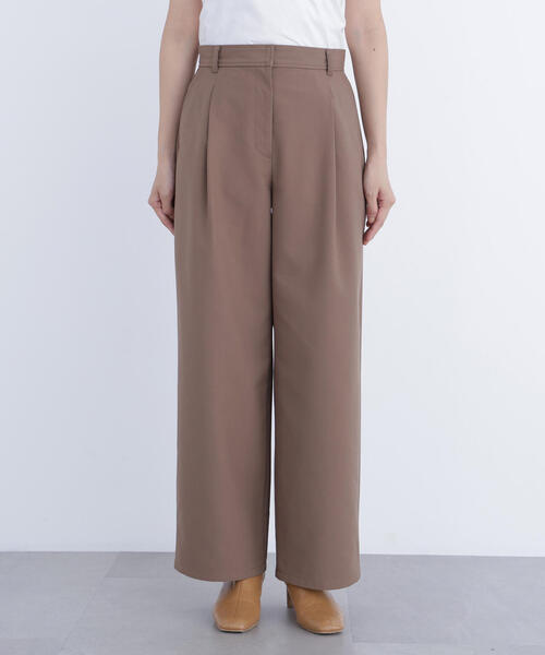 N.（N. Natural Beauty Basic）（エヌエヌナチュラルビューティーベーシック）の「ワイドツイルパンツ（スラックス・レディース・ベージュ/オフホワイト/ラベンダー・P/S/MEDIUM）」の12枚目の写真