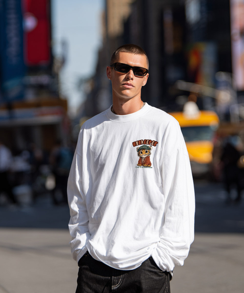 OHP(ワンハンドレッドパーセント)の「OHPxRAWFITTER フックキーパーno.3 ベーシック長袖TシャツP(Tシャツ/カットソー・メンズ・ホワイト/ブラック・L/2XL/XL/M)」の4枚目の写真