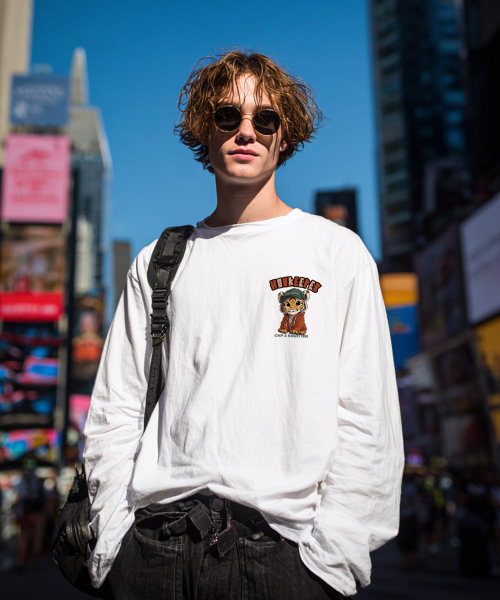 OHP(ワンハンドレッドパーセント)の「OHPxRAWFITTER フックキーパーno.3 ベーシック長袖TシャツP(Tシャツ/カットソー・メンズ・ホワイト/ブラック・L/2XL/XL/M)」の5枚目の写真