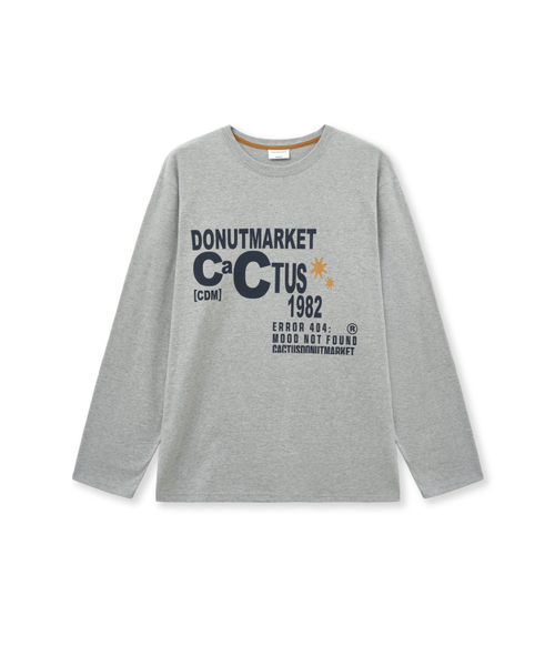 CACTUSDONUTMARKET(カクタスドーナツマーケット)の「Lettering Long Sleeve T-shirt-Melange gray(Tシャツ/カットソー・レディース・その他・MEDIUM/LARGE)」の2枚目の写真
