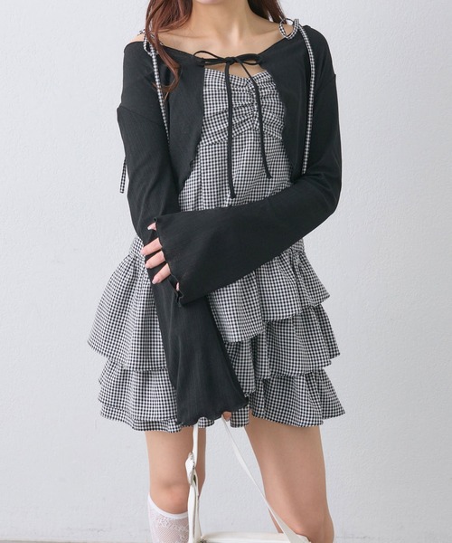 OLIVE des OLIVE（オリーブデオリーブ）の「【WEB限定】フリルキャミボレロセット（ワンピース・レディース・ブラック/サックスブルー/アイボリー・FREE）」の8枚目の写真