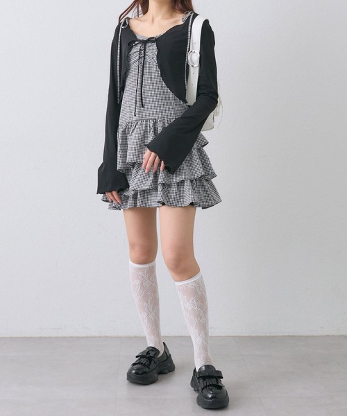 OLIVE des OLIVE（オリーブデオリーブ）の「【WEB限定】フリルキャミボレロセット（ワンピース・レディース・ブラック/サックスブルー/アイボリー・FREE）」の11枚目の写真