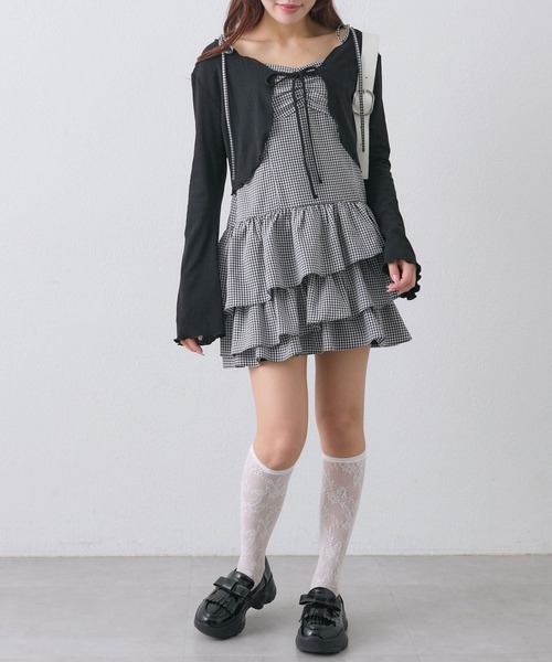 OLIVE des OLIVE（オリーブデオリーブ）の「【WEB限定】フリルキャミボレロセット（ワンピース・レディース・ブラック/サックスブルー/アイボリー・FREE）」の12枚目の写真