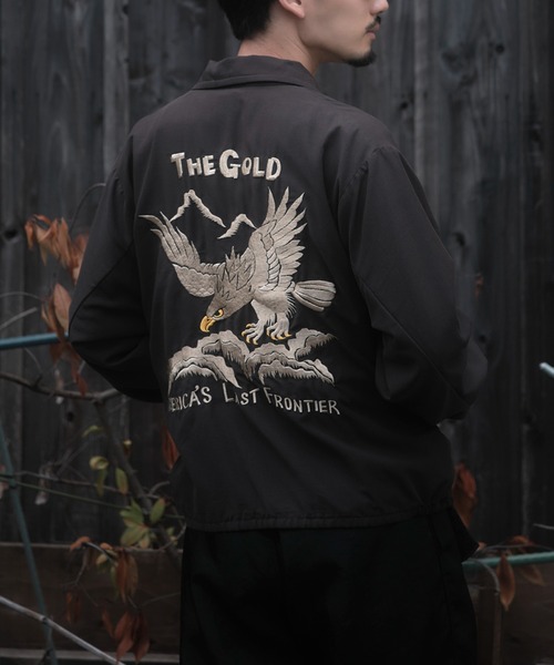 GOLD(ゴールド)の「【gold/ゴールド】別注 WHITE EAGLE VIETNAM JACKET AGED MODEL(ブルゾン・メンズ・ブラック・M/S/XL/L)」の3枚目の写真