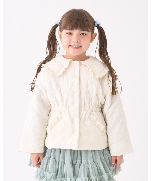 Lycee mine(리세마인)의 「【Lycee mine 발레 시리즈】미들 길이 리본 퀼팅 재킷(블루존)」｜아이보리