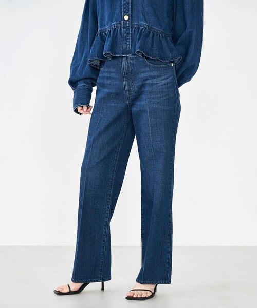 Rie Miller（リエミラー）の「【RM denim】センタープレスデニム（デニムパンツ・レディース・インディゴブルー/ブルー系その他7・M/S/XS/XXS/L）」の2枚目の写真