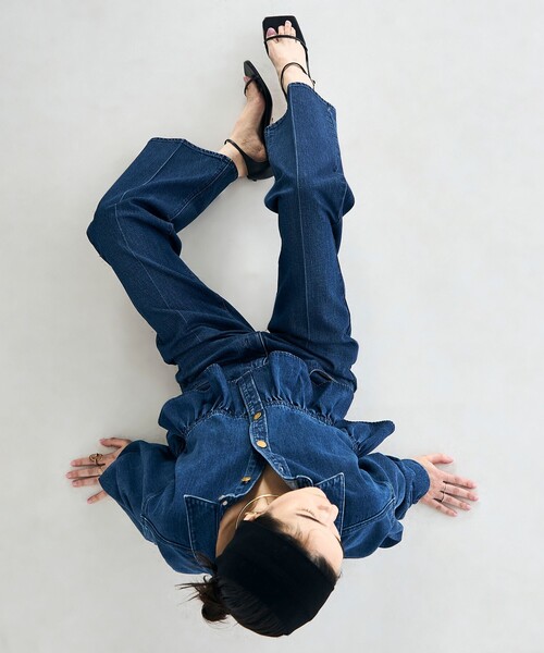 Rie Miller（リエミラー）の「【RM denim】センタープレスデニム（デニムパンツ・レディース・インディゴブルー/ブルー系その他7・M/S/XS/XXS/L）」の10枚目の写真