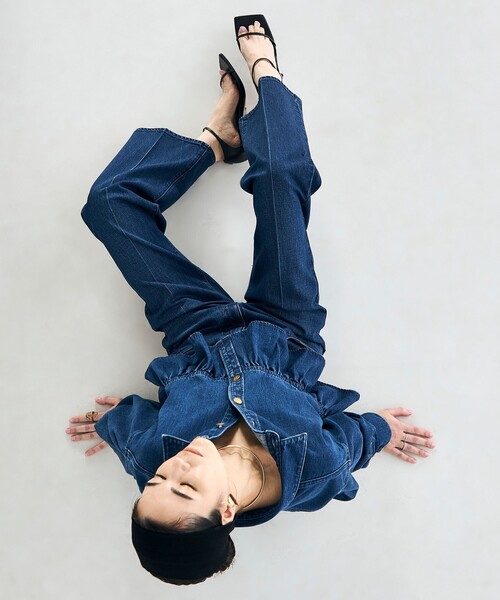 Rie Miller（リエミラー）の「【RM denim】センタープレスデニム（デニムパンツ・レディース・インディゴブルー/ブルー系その他7・M/S/XS/XXS/L）」の11枚目の写真