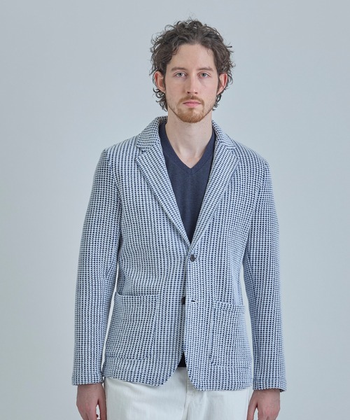 MEN'S BIGI(メンズビギ)の「オニワッフル 2Bライトジャケット(テーラードジャケット・メンズ・ブルー/ベージュ・01/02/03/04)」の3枚目の写真