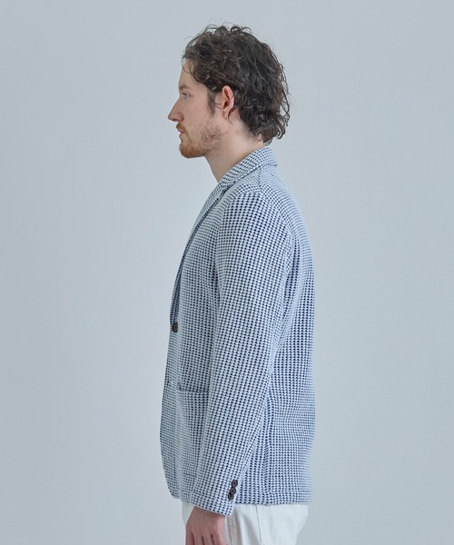 MEN'S BIGI(メンズビギ)の「オニワッフル 2Bライトジャケット(テーラードジャケット・メンズ・ブルー/ベージュ・01/02/03/04)」の4枚目の写真