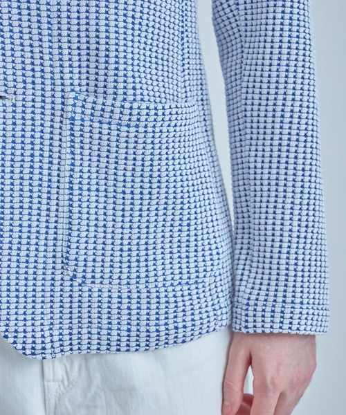 MEN'S BIGI(メンズビギ)の「オニワッフル 2Bライトジャケット(テーラードジャケット・メンズ・ブルー/ベージュ・01/02/03/04)」の8枚目の写真