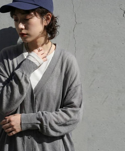 antiqua アシンメトリーカーディガン　グレー フリル カーディガン レディース 羽織り 長袖 アシメ 送料無料・再入荷