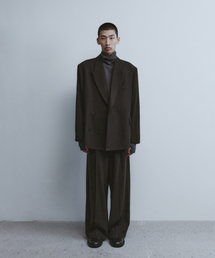 Oversized Double Breasted Jacket - Dark Brown