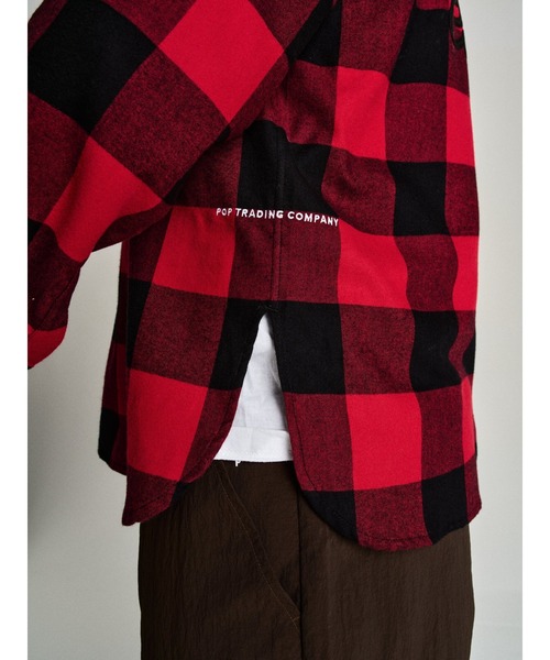 POP TRADING COMPANY(ポップトレーディングカンパニー)の「Pop Trading Company/ポップトレーディングカンパニー シャツ CHECKED BD SHIRT(シャツ/ブラウス・メンズ・レッド・L/M/S)」の2枚目の写真