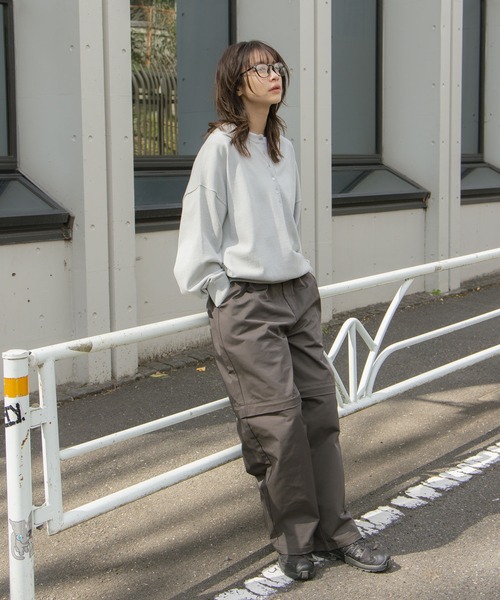 flaner（フラネ）の「Detachable 2way pants / デタッチャブル2wayパンツ（その他パンツ・レディース・グレー/ホワイト・MEDIUM/LARGE）」の3枚目の写真