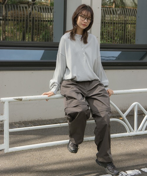flaner（フラネ）の「Detachable 2way pants / デタッチャブル2wayパンツ（その他パンツ・レディース・グレー/ホワイト・MEDIUM/LARGE）」の5枚目の写真