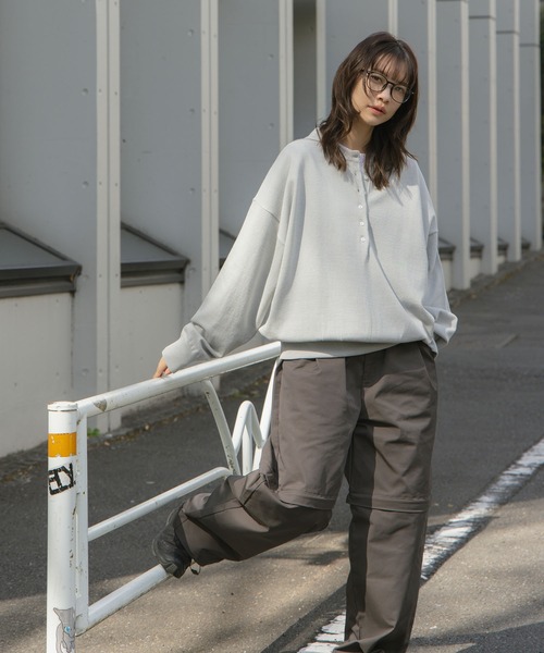 flaner（フラネ）の「Detachable 2way pants / デタッチャブル2wayパンツ（その他パンツ・レディース・グレー/ホワイト・MEDIUM/LARGE）」の6枚目の写真