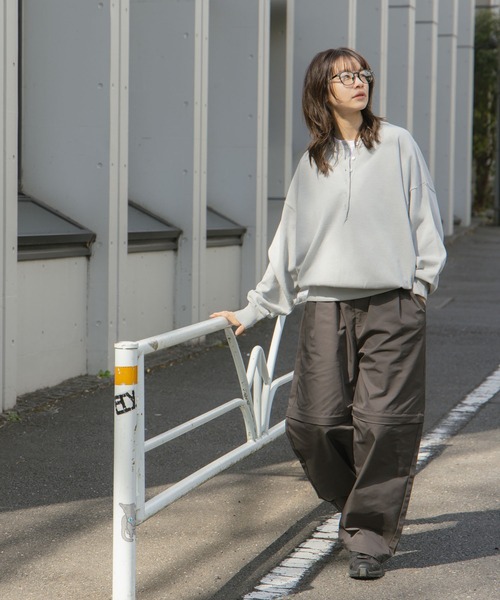 flaner（フラネ）の「Detachable 2way pants / デタッチャブル2wayパンツ（その他パンツ・レディース・グレー/ホワイト・MEDIUM/LARGE）」の8枚目の写真