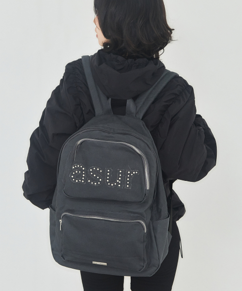 as you are(アズユーアー)の「AU ベーシックコットンバックパックチャコール(バックパック/リュック・レディース・その他・ONE SIZE)」の1枚目の写真
